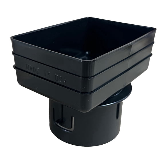 Plastic Universal Downspout to Drain Tile Adapter (4X5X4, Black)