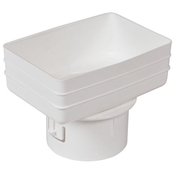 Plastic Universal Downspout to Drain Tile Adapter (4X6X4, White)
