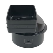 Plastic Universal Downspout to Drain Tile Adapter 4X6X6, Black