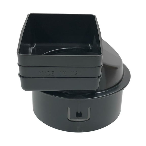 Plastic Universal Downspout to Drain Tile Adapter (4X6X6, Black)