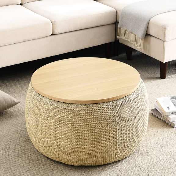 Plastic Upholstered Handmade Ottoman | Can Be Used as End Table | Create a Cozy Home Atmosphere