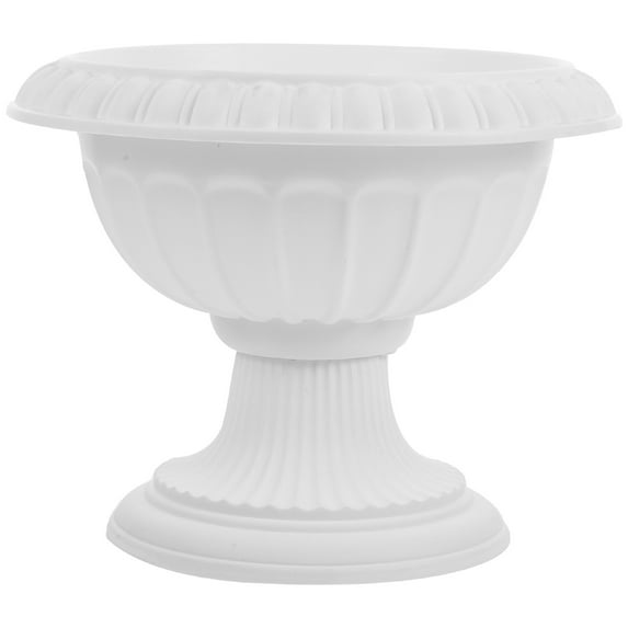 Plastic Urn Planter Roman Column Flower Pot White 20CM