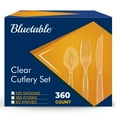 thumbnail image 1 of Plastic Utensils - Disposable Cutlery Set Bulk (360 Pack) Heavy Duty Clear 180 Forks 120 Spoons 60 knives Bluetable Silverware & Plastic Ware, 1 of 5