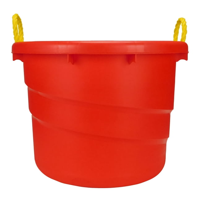 Plastic Utility Tub with Rope Handles, 12 Gallon, Red, Set of 2