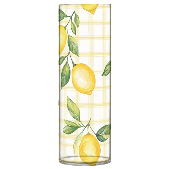 Plastic Vase 11.8 x 3.9 Inch Vase Transparent Non-Breakable Plastic Ornamental Culture Bottle Storage Jar Modern Family Wedding Decoration Beautiful Cute Cartoon Lemon