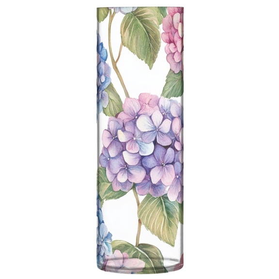 Plastic Vase 11.8 x 3.9 Inch Vase Transparent Non-Breakable Plastic Ornamental Culture Bottle Storage Jar Modern Family Wedding Decoration Beautiful Hydrangeas