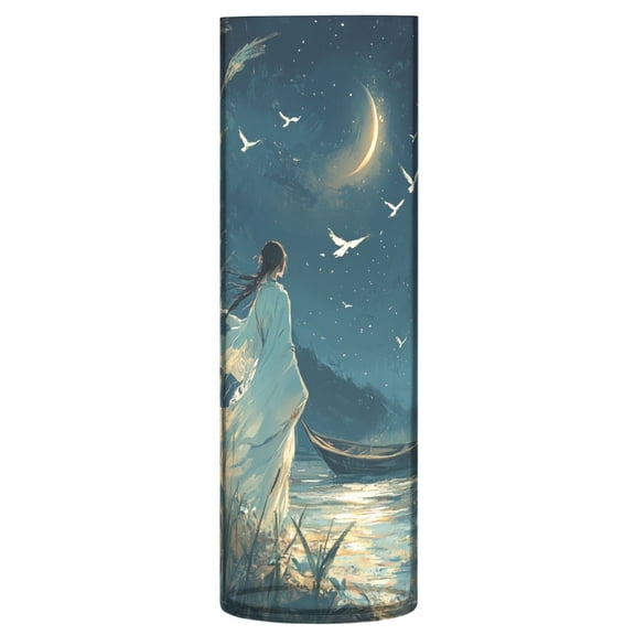 Plastic Vase 11.8 x 3.9 Inch Vase Transparent Non-Breakable Plastic Ornamental Culture Bottle Storage Jar Modern Family Wedding Decoration Beautiful Green Moon