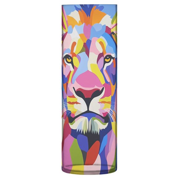 Plastic Vase 11.8 x 3.9 Inch Vase Transparent Non-Breakable Plastic Ornamental Culture Bottle Storage Jar Modern Family Wedding Decoration Beautiful Cute Lion