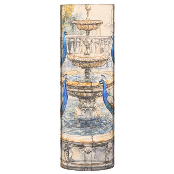 Plastic Vase 11.8 x 3.9 Inch Vase Transparent Non-Breakable Plastic Ornamental Culture Bottle Storage Jar Modern Family Wedding Decoration Beautiful Peacocks