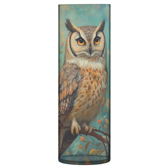 Plastic Vase 11.8 x 3.9 Inch Vase Transparent Non-Breakable Plastic Ornamental Culture Bottle Storage Jar Modern Family Wedding Decoration Beautiful Brown Owl