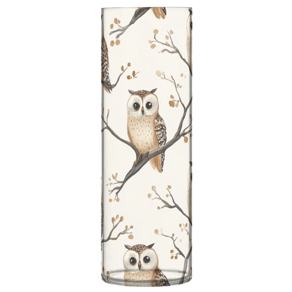 Plastic Vase 11.8 x 3.9 Inch Vase Transparent Non-Breakable Plastic Ornamental Culture Bottle Storage Jar Modern Family Wedding Decoration Beautiful Brown Cartoon Owl