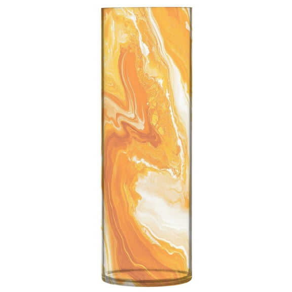 Plastic Vase 11.8 x 3.9 Inch Vase Transparent Non-Breakable Plastic Ornamental Culture Bottle Storage Jar Modern Family Wedding Decoration Beautiful Orange Marble