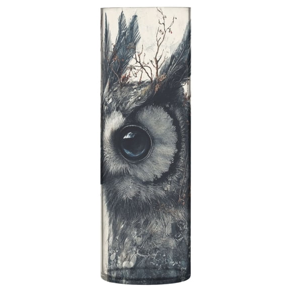 Plastic Vase 11.8 x 3.9 Inch Vase Transparent Non-Breakable Plastic Ornamental Culture Bottle Storage Jar Modern Family Wedding Decoration Black Gray Owl