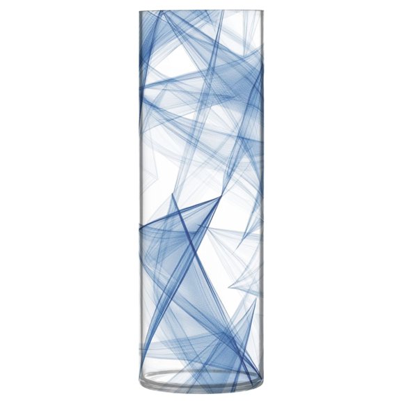 Plastic Vase 11.8 x 3.9 Inch Vase Transparent Non-Breakable Plastic Ornamental Culture Bottle Storage Jar Modern Family Wedding Decoration Blue Cartoon Triangle