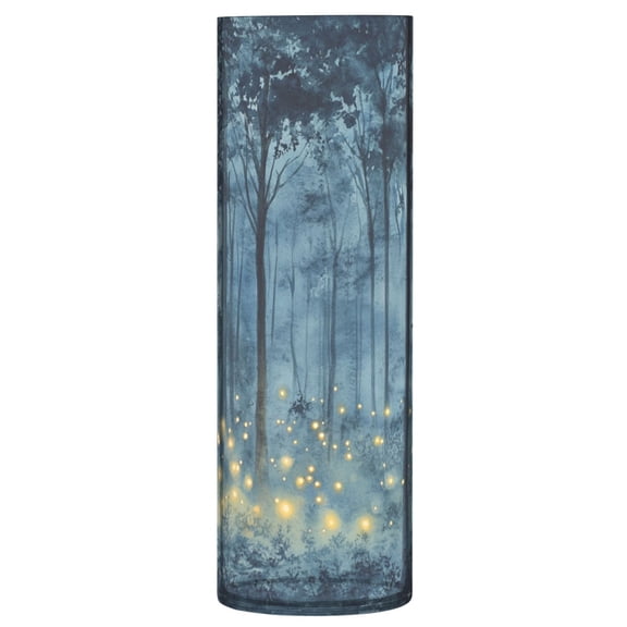 Plastic Vase 11.8 x 3.9 Inch Vase Transparent Non-Breakable Plastic Ornamental Culture Bottle Storage Jar Modern Family Wedding Decoration Blue Firefly Forest