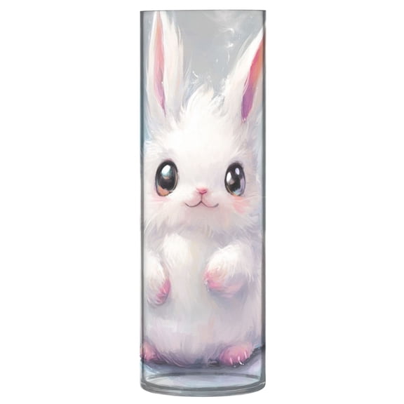 Plastic Vase 11.8 x 3.9 Inch Vase Transparent Non-Breakable Plastic Ornamental Culture Bottle Storage Jar Modern Family Wedding Decoration Bubble Rabbit