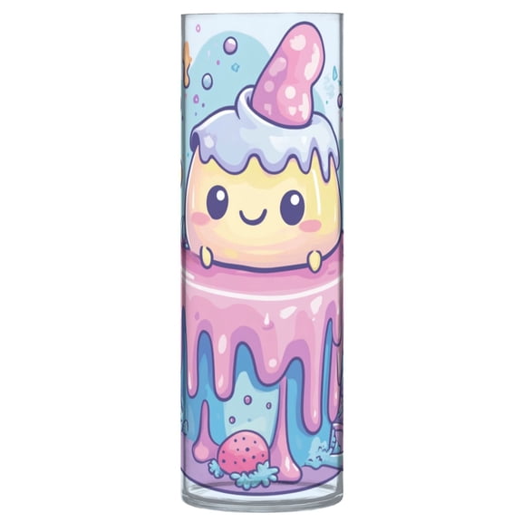 Plastic Vase 11.8 x 3.9 Inch Vase Transparent Non-Breakable Plastic Ornamental Culture Bottle Storage Jar Modern Family Wedding Decoration Cartoon Beautiful Cake