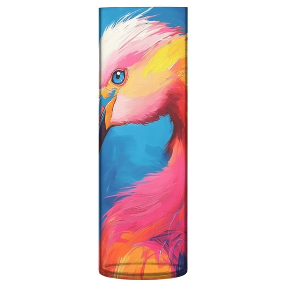 Plastic Vase 11.8 x 3.9 Inch Vase Transparent Non-Breakable Plastic Ornamental Culture Bottle Storage Jar Modern Family Wedding Decoration Colorful Flamingos