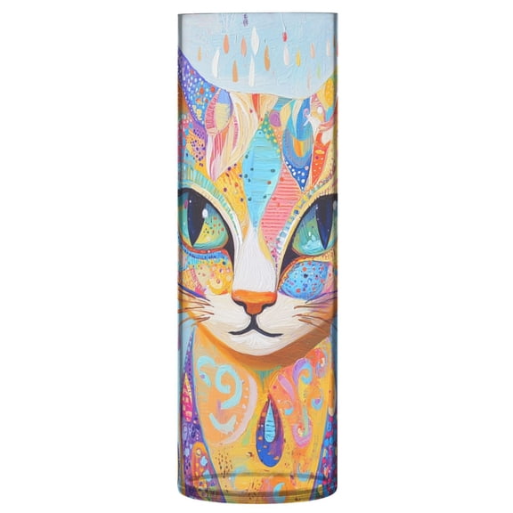 Plastic Vase 11.8 x 3.9 Inch Vase Transparent Non-Breakable Plastic Ornamental Culture Bottle Storage Jar Modern Family Wedding Decoration Cool Cat Color