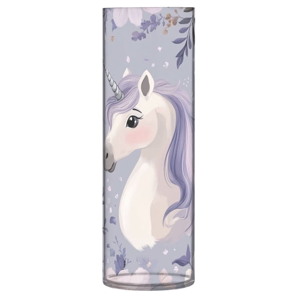 Plastic Vase 11.8 x 3.9 Inch Vase Transparent Non-Breakable Plastic Ornamental Culture Bottle Storage Jar Modern Family Wedding Decoration Cool Cute Unicorn
