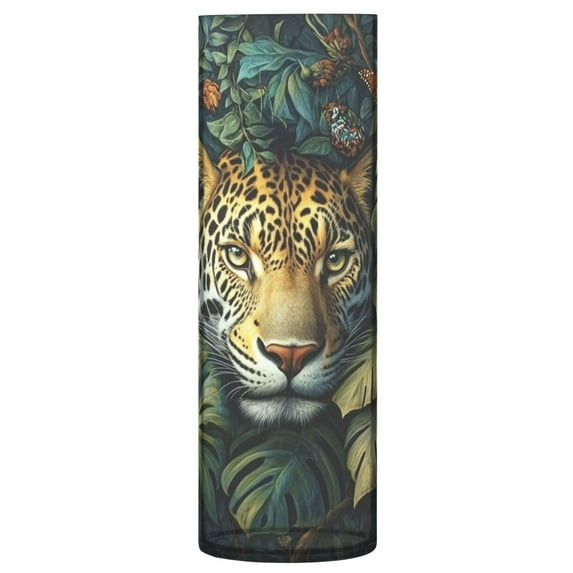 Plastic Vase 11.8 x 3.9 Inch Vase Transparent Non-Breakable Plastic Ornamental Culture Bottle Storage Jar Modern Family Wedding Decoration Forest Fierce Tiger