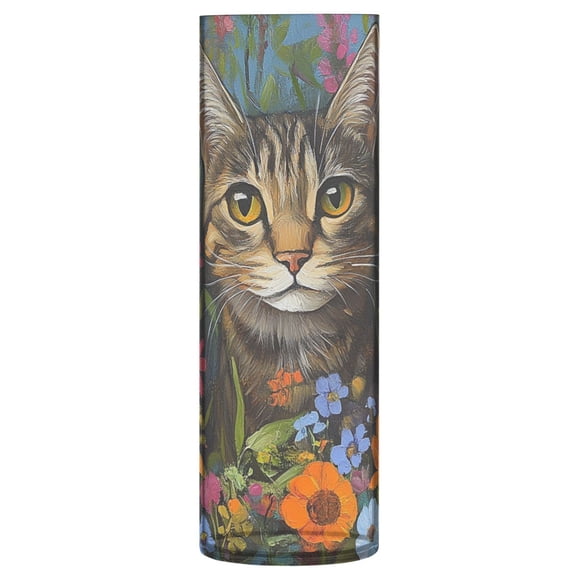 Plastic Vase 11.8 x 3.9 Inch Vase Transparent Non-Breakable Plastic Ornamental Culture Bottle Storage Jar Modern Family Wedding Decoration Garden Cute Cat