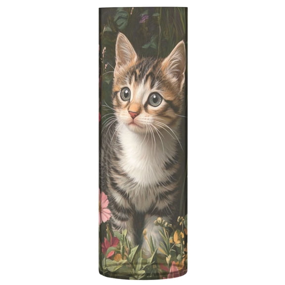 Plastic Vase 11.8 x 3.9 Inch Vase Transparent Non-Breakable Plastic Ornamental Culture Bottle Storage Jar Modern Family Wedding Decoration Garden Pretty Cat