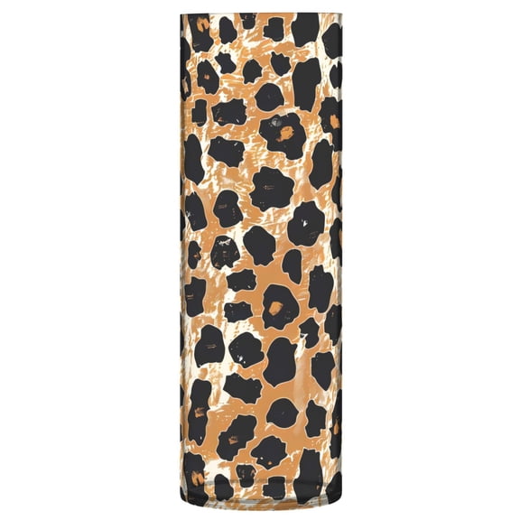 Plastic Vase 11.8 x 3.9 Inch Vase Transparent Non-Breakable Plastic Ornamental Culture Bottle Storage Jar Modern Family Wedding Decoration Leopard Print