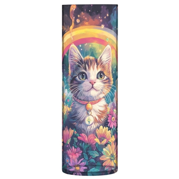 Plastic Vase 11.8 x 3.9 Inch Vase Transparent Non-Breakable Plastic Ornamental Culture Bottle Storage Jar Modern Family Wedding Decoration Pretty Rainbow Cat