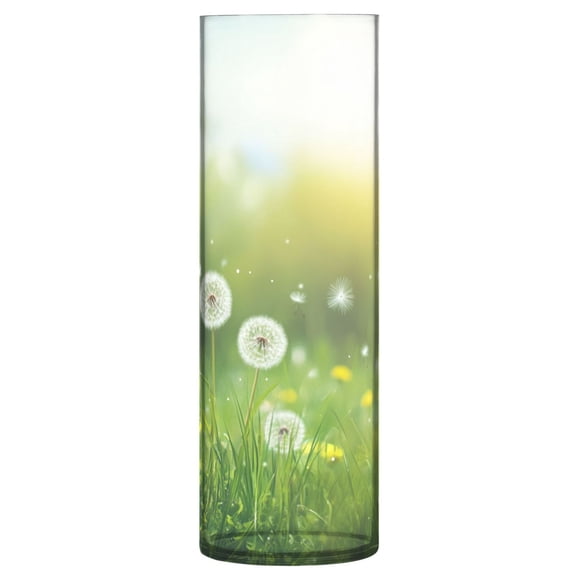 Plastic Vase 11.8 x 3.9 Inch Vase Transparent Non-Breakable Plastic Ornamental Culture Bottle Storage Jar Modern Family Wedding Decoration Pretty White Dandelion
