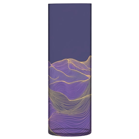 Plastic Vase 11.8 x 3.9 Inch Vase Transparent Non-Breakable Plastic Ornamental Culture Bottle Storage Jar Modern Family Wedding Decoration Purple Mountain