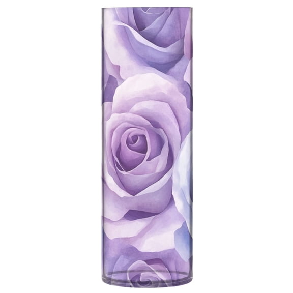 Plastic Vase 11.8 x 3.9 Inch Vase Transparent Non-Breakable Plastic Ornamental Culture Bottle Storage Jar Modern Family Wedding Decoration Purple Roses Seamless