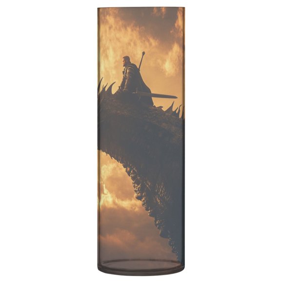 Plastic Vase 11.8 x 3.9 Inch Vase Transparent Non-Breakable Plastic Ornamental Culture Bottle Storage Jar Modern Family Wedding Decoration Riding A Dragon
