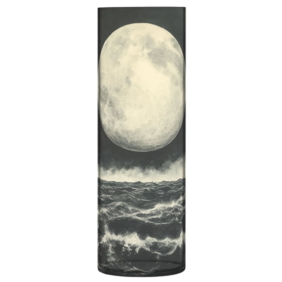 Plastic Vase 11.8 x 3.9 Inch Vase Transparent Non-Breakable Plastic Ornamental Culture Bottle Storage Jar Modern Family Wedding Decoration Sea Moon Pattern