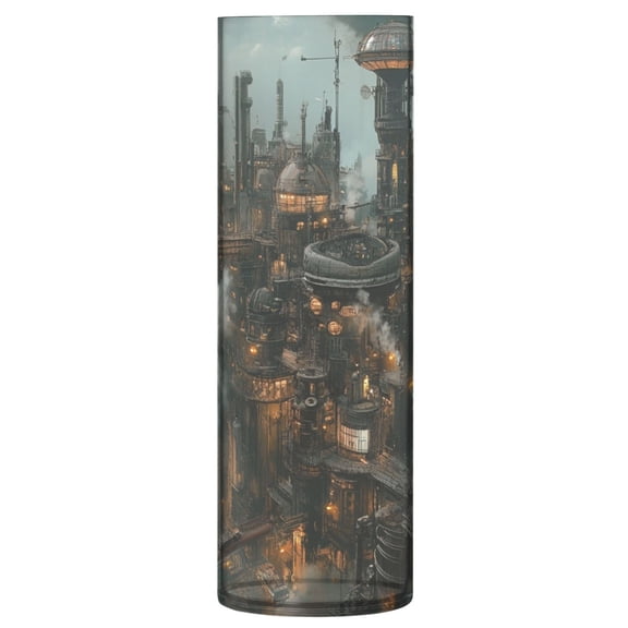 Plastic Vase 11.8 x 3.9 Inch Vase Transparent Non-Breakable Plastic Ornamental Culture Bottle Storage Jar Modern Family Wedding Decoration Steampunk City