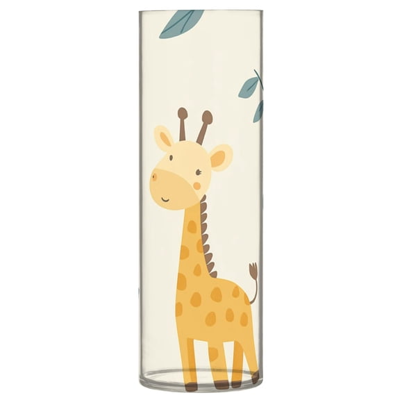 Plastic Vase 11.8 x 3.9 Inch Vase Transparent Non-Breakable Plastic Ornamental Culture Bottle Storage Jar Modern Family Wedding Decoration Super Cool Giraffe