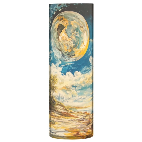 Plastic Vase 11.8 x 3.9 Inch Vase Transparent Non-Breakable Plastic Ornamental Culture Bottle Storage Jar Modern Family Wedding Decoration Super Cool Moon