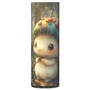 Plastic Vase 11.8 x 3.9 Inch Vase Transparent Non-Breakable Plastic Ornamental Culture Bottle Storage Jar Modern Family Wedding Decoration White Cartoon Mushroom Man