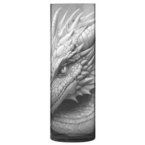Plastic Vase 11.8 x 3.9 Inch Vase Transparent Non-Breakable Plastic Ornamental Culture Bottle Storage Jar Modern Family Wedding Decoration White Dragon