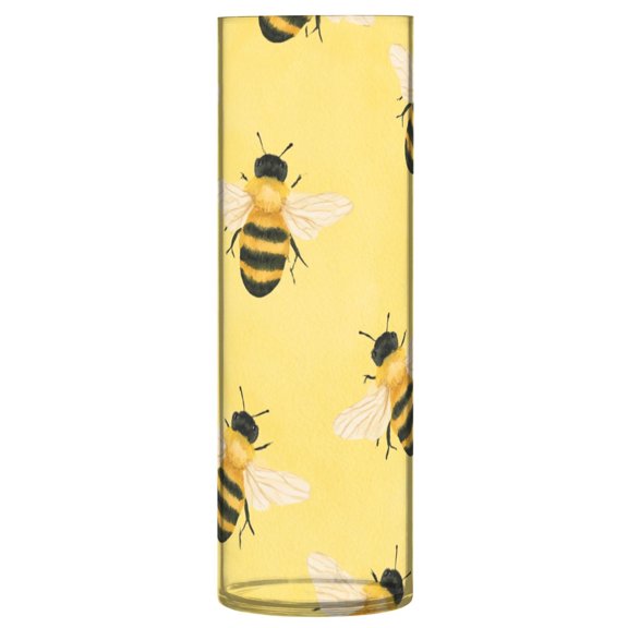 Plastic Vase Anti Drop Desktop Flower Vase for Wedding Home Decor Yellow Bee Honey Hive
