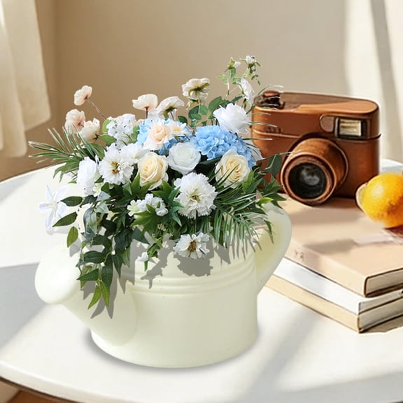 Plastic Vase Dry And Wet Flower Arrangement Container Imitation Rattan Woven Plastic Flowerpot Imitation Porcelain Imitation Glazes Decorative Vase