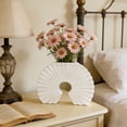 thumbnail image 1 of Plastic Vase Ornament, Wuztai Lightweight Durable Plastic Vase, 9.64x7.28x1.57 Inch Tabletop Vase for Dry Flowers Pampas Coffee Table Desk Shelf Decor, White, 1 of 6