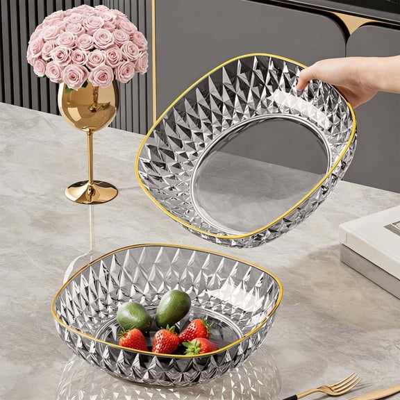 Plastic Vegetable Salad Basket, Drainable Veggie Tray 7.87 Inch, Salad Bowl for Washing & Serving, Multipurpose Kitchen Tool for Snacks, Picnic, Camping, Black PP