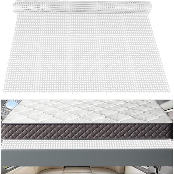 Plastic Ventilated Mattress Underlay Pad for RV Boat Camper - 83" L x 59" W Interlocking Modular Design, Breathable Mesh RV Under Mattress Ventilation Air-Flow (White)