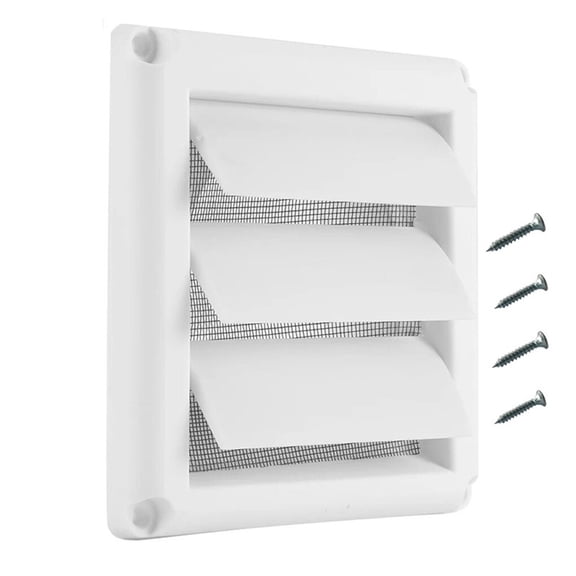 Plastic Ventilation Grille With Insect Screen And Screws For Residential Vents