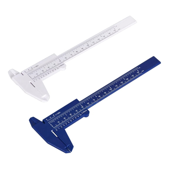 Plastic Vernier Caliper (2pcs), 150 mm Mini Plastic Caliper for School Student, Portable 0-6 Inch Measuring Tools, Sliding Gauge
