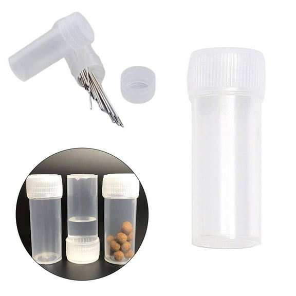 Plastic Vials with Caps, Mini Plastic Bottles, Plastic Tubes, Plastic Sample Small Bottles, 1Pcs Clear Storage Case, Storage Container for Lab, Small Items Storage Container