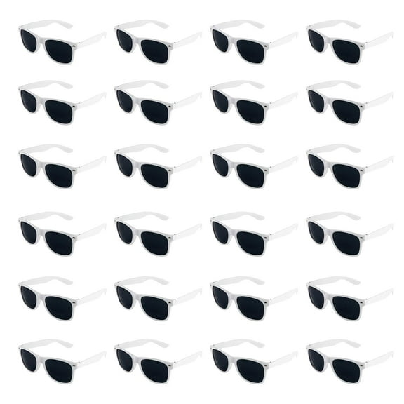 Plastic Vintage Retro Style Sunglasses Classic Shades Eyewear Party Favors (24, White)