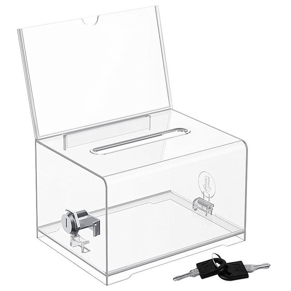 Plastic Voting Box with Safety Lock for Easy Ballot Collection Donation Box for Public Gatherings Meetings