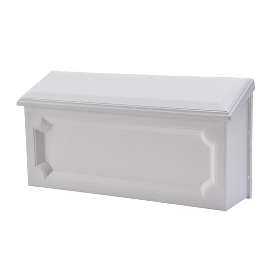 Plastic Wall Mount Mailbox, White, Small | Durable rust-resistant build with weather-resistant outdoor construction.